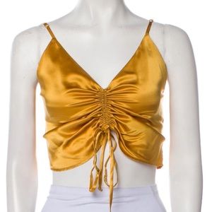 Reformation Silk Cinched Crop Top